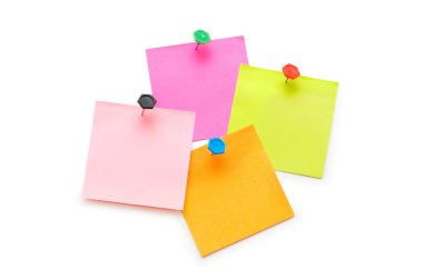 Beyaz arka plan üzerinde izole post-it Notlar