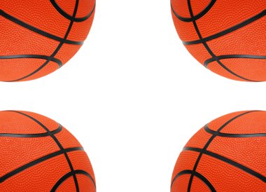 Orange basketballs isolated on the white background clipart