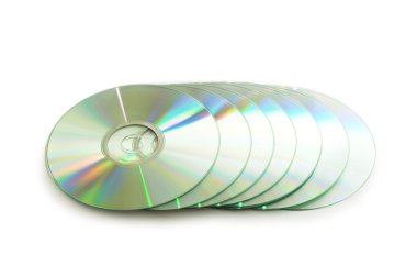 Many CD's isolated on the white background clipart