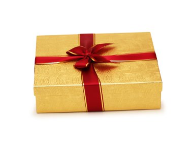 Gift box isolated on the white background clipart