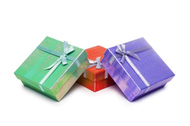 Three gift boxes isolated on the white clipart