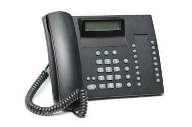 Ofis telefonu beyaz arkaplanda izole edildi