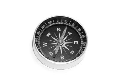 Old compass isolated on the white background clipart