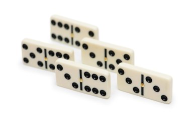 Domino effect - dominos isolated on the white clipart