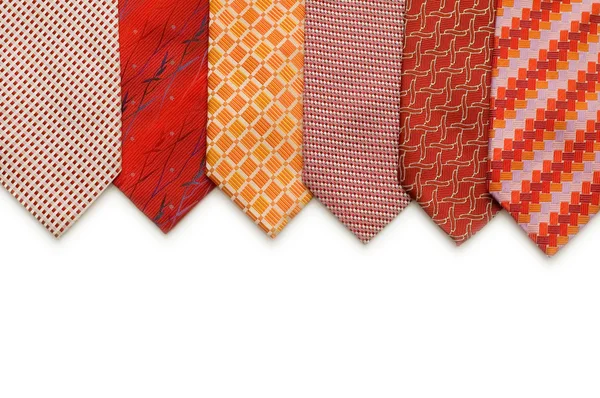 Jedwabne krawaty na białym tle na białym tle — Zdjęcie stockowe
