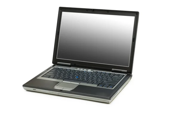 Ezüst laptop elszigetelt fehér background — Stock Fotó