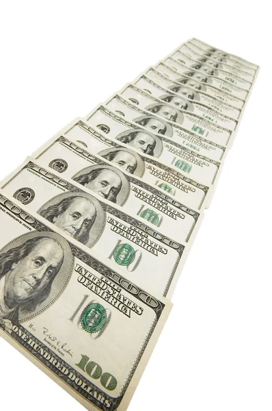 Dollar bank notes isolated on the white — Stock Photo, Image