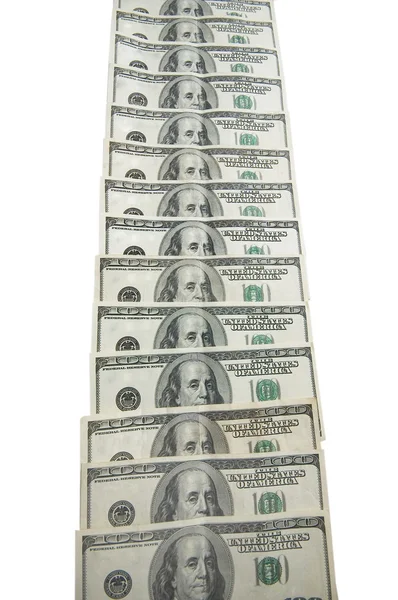 Dollar sedlar isolerat på vita — Stockfoto