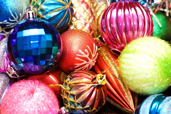 Colourful christmas decoration on a shiny background — Stock Photo, Image