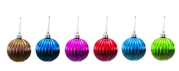 Christmas bollar i olika färger isolerad på vit — Stockfoto