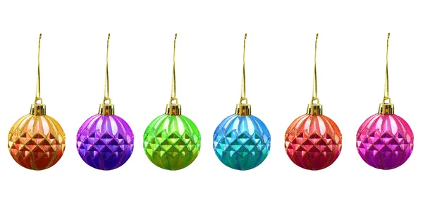 Christmas balls of various colours isolated on white — Stock Photo, Image