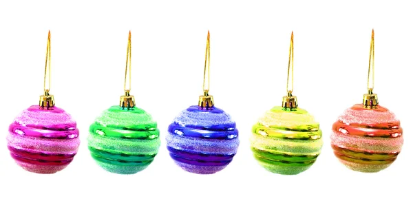 Christmas bollar i olika färger isolerad på vit — Stockfoto