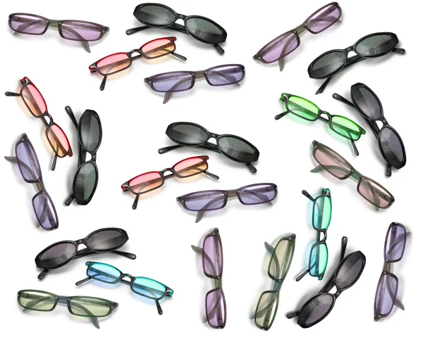 Πολλή γυαλιά ηλίου που απομονώνονται σε λευκό φόντο — Φωτογραφία Αρχείου