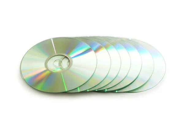 Beyaz arka plan üzerinde birçok CD'ler izole — Stok fotoğraf