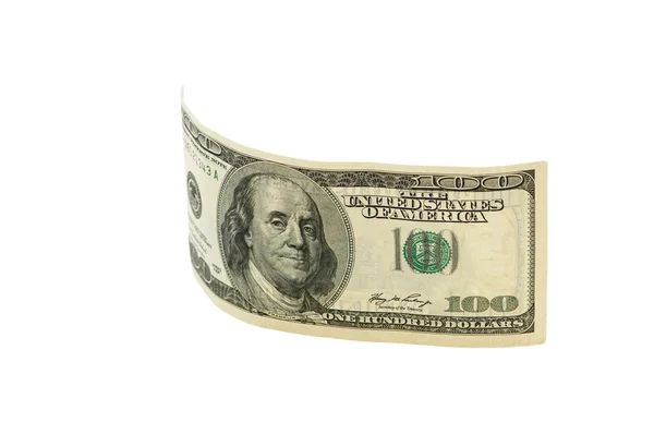 Dollar bankbiljet geïsoleerd op de witte — Stockfoto