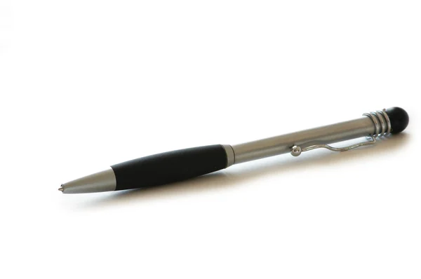 Silver penna isolerade - fokus på spetsen — Stockfoto