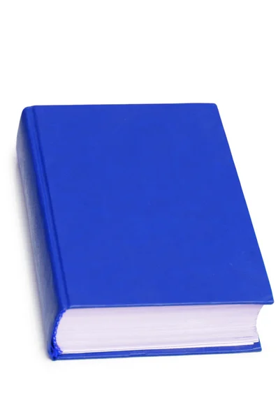 Niebieska książka na białym tle na białym tle — Zdjęcie stockowe