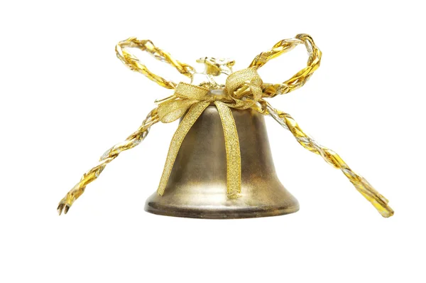 Golden bell isolated on the white background — Stock Photo, Image
