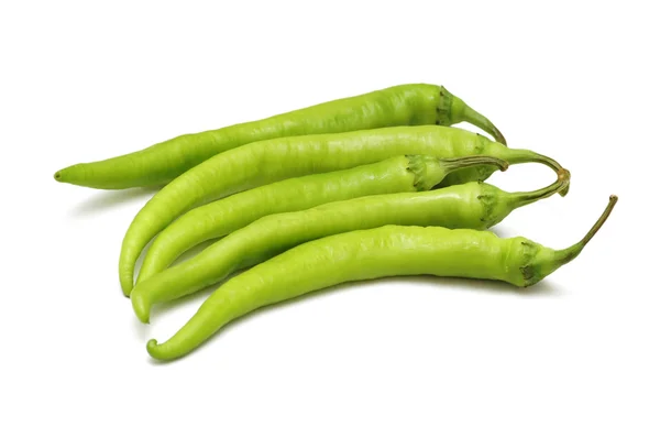 Green peppers isolated on the white background — Stock Photo, Image