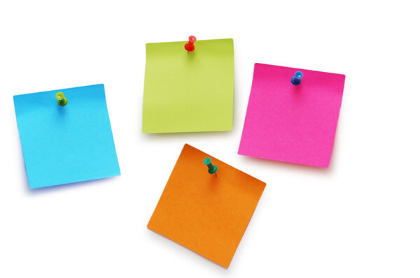 Стикер заметки изолированы на белом фоне
