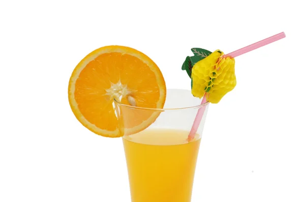 Orange and juice isolated on the white — Stock Photo, Image