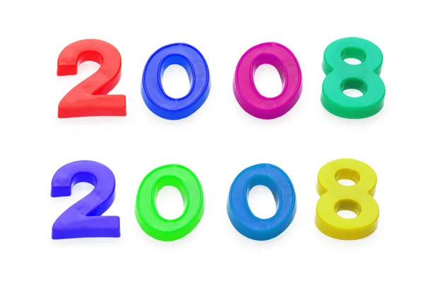 2008" getallen geïsoleerd op de witte achtergrond — Stockfoto