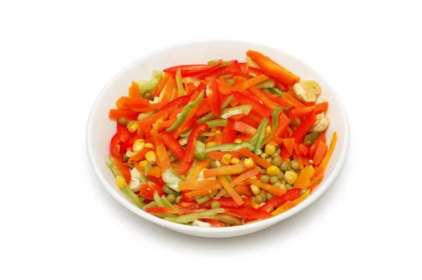 Schüssel Salat isoliert auf der weißen — Stockfoto