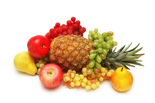 Diverse vruchten geïsoleerd op de witte achtergrond — Stockfoto