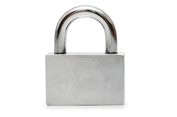 Silver padlock isolated on the white background — Stock Photo, Image