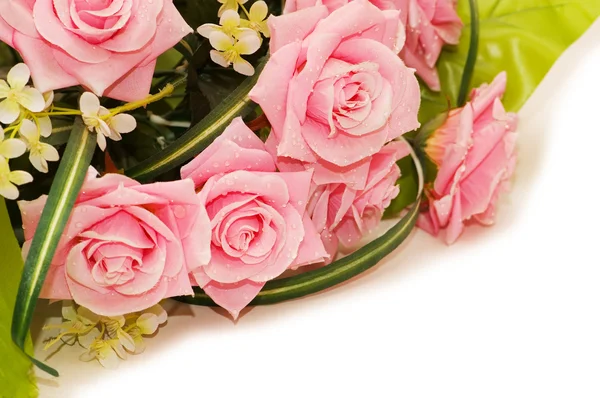 Big bouquet of roses isolated on white — Stock Photo, Image