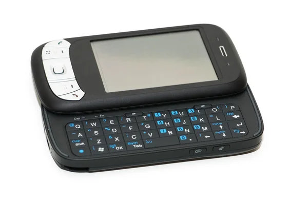 Black smartphone isolated on the white background — Stock Photo, Image
