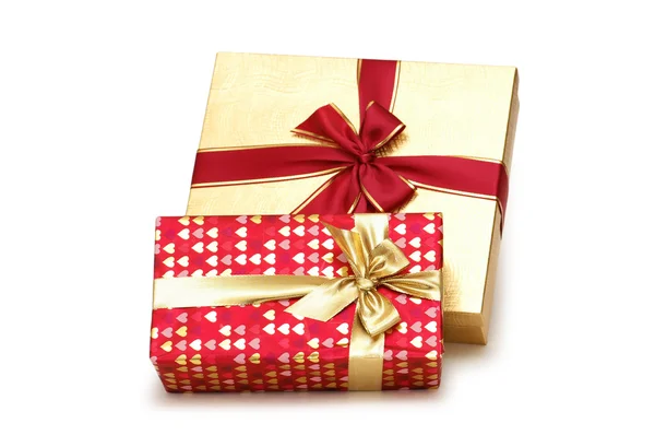 Two gift boxes isolated on the white — Stock Photo, Image