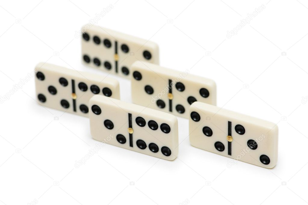 Domino effect - dominos isolated on the white