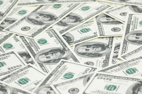 Background with the hundred dollar bank notes — Stock Photo, Image