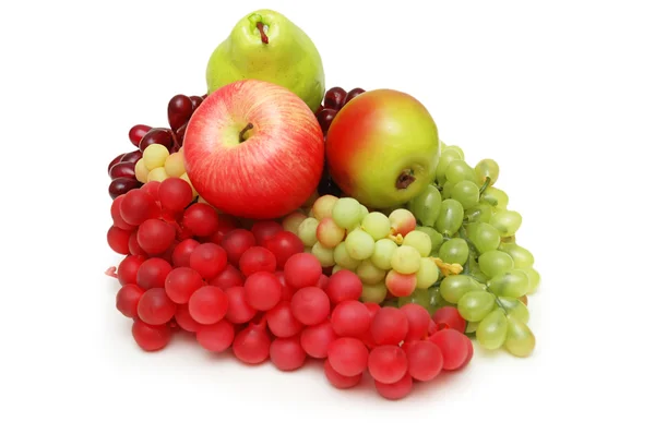 Verschillende fruites geïsoleerd op de witte achtergrond — Stockfoto