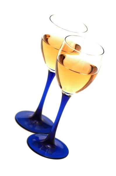 Two wine glasses isolated on the white background — Stock Photo, Image