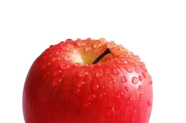 Apfel mit Wassertropfen isoliert auf weiß — Stockfoto