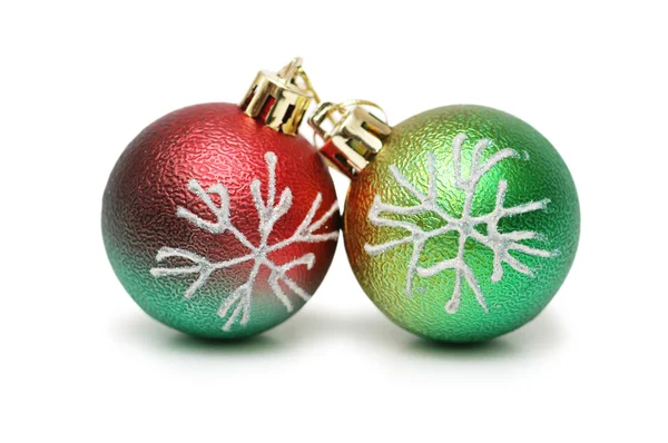 Duas bolas de Natal isoladas no branco — Fotografia de Stock