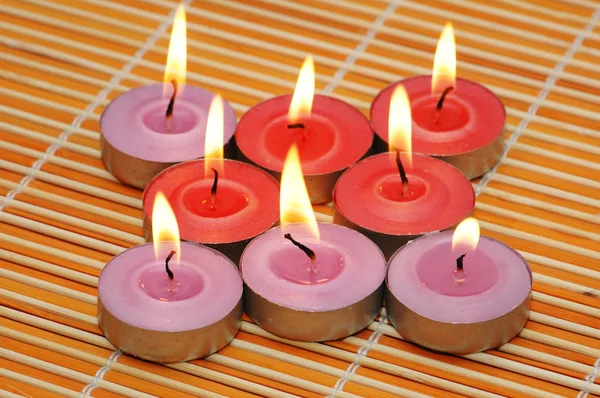 Una serie di candele per la sessione di aromaterapia — Foto Stock