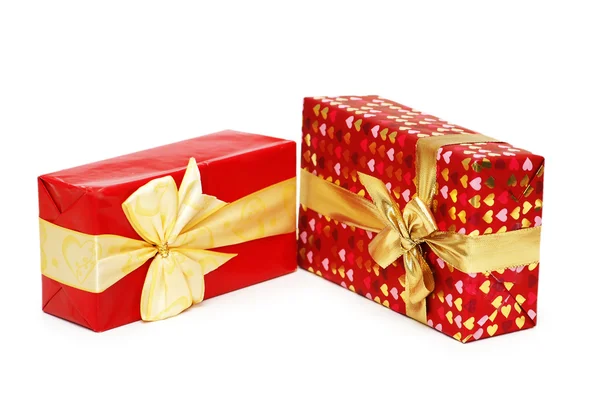 Dos cajas de regalo aisladas sobre fondo blanco —  Fotos de Stock