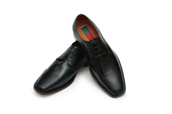 Sapatos pretos masculinos isolados no branco — Fotografia de Stock
