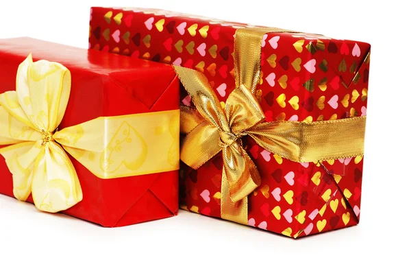 Dos cajas de regalo aisladas en el fondo blanco —  Fotos de Stock