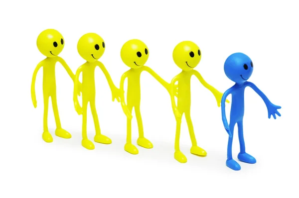 Stand out from the crowd - Figures of Smilies — Stock Photo, Image