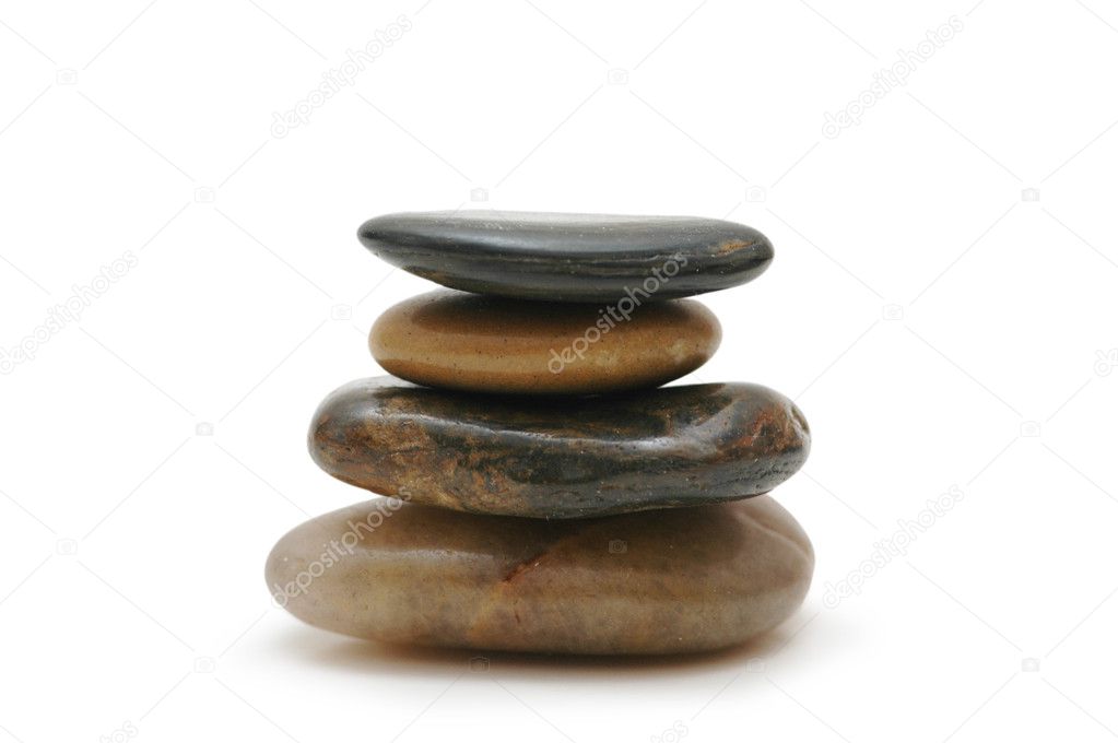 Stack of stones isolated on the white