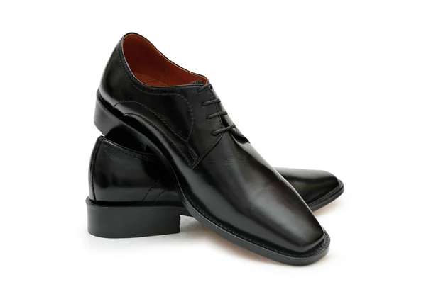 Černé mužské boty izolovaných na bílém - více obuvi v mých por — Stock fotografie
