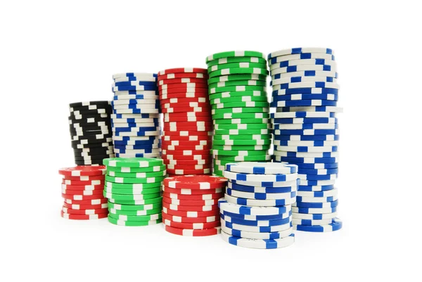 Casino chips isolated on the white background — Stock Photo, Image