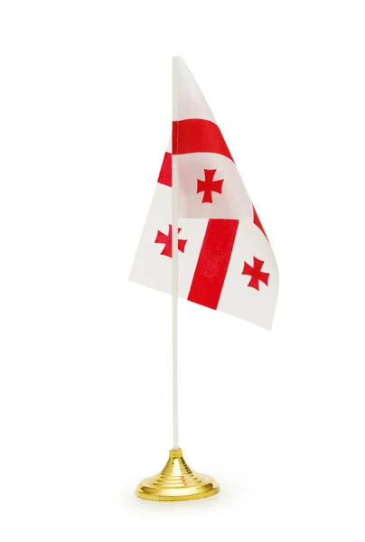 Gürcistan bayrağı üzerinde beyaz izole — Stok fotoğraf