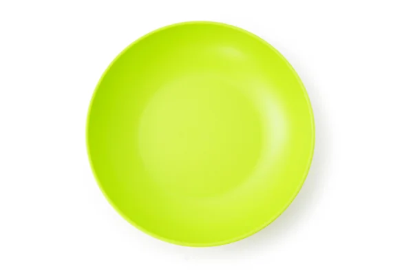 Zielona płyta izolowana na białym tle — Zdjęcie stockowe