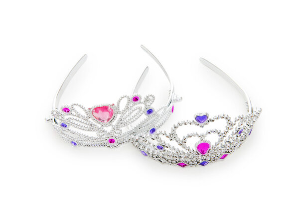 Silver diadem isolated on the white background