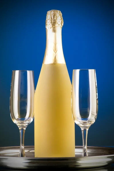 stock image Champagne against color gradient background